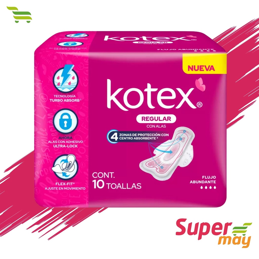 KOTEX REGULAR C/ALAS TOALLA 10 UDS