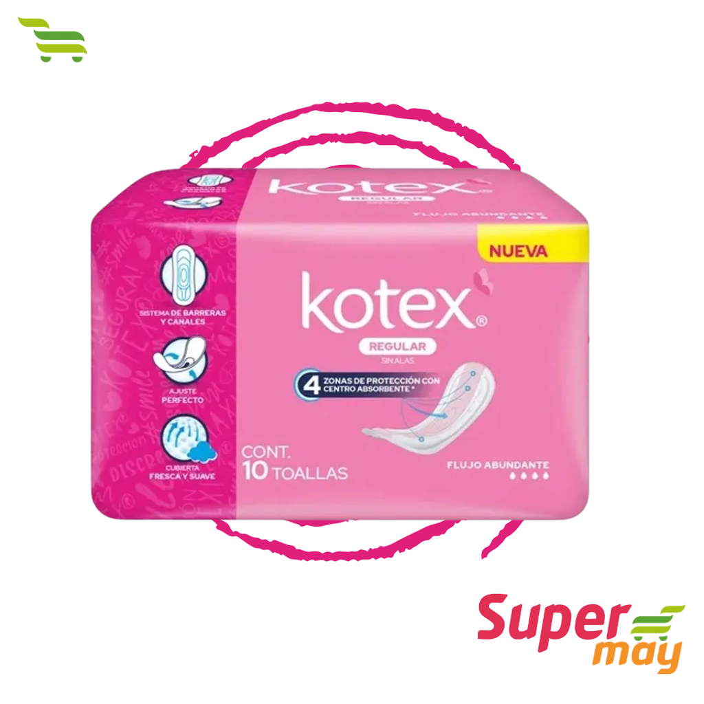 KOTEX REGULAR S/A TOALLA 10 UDS