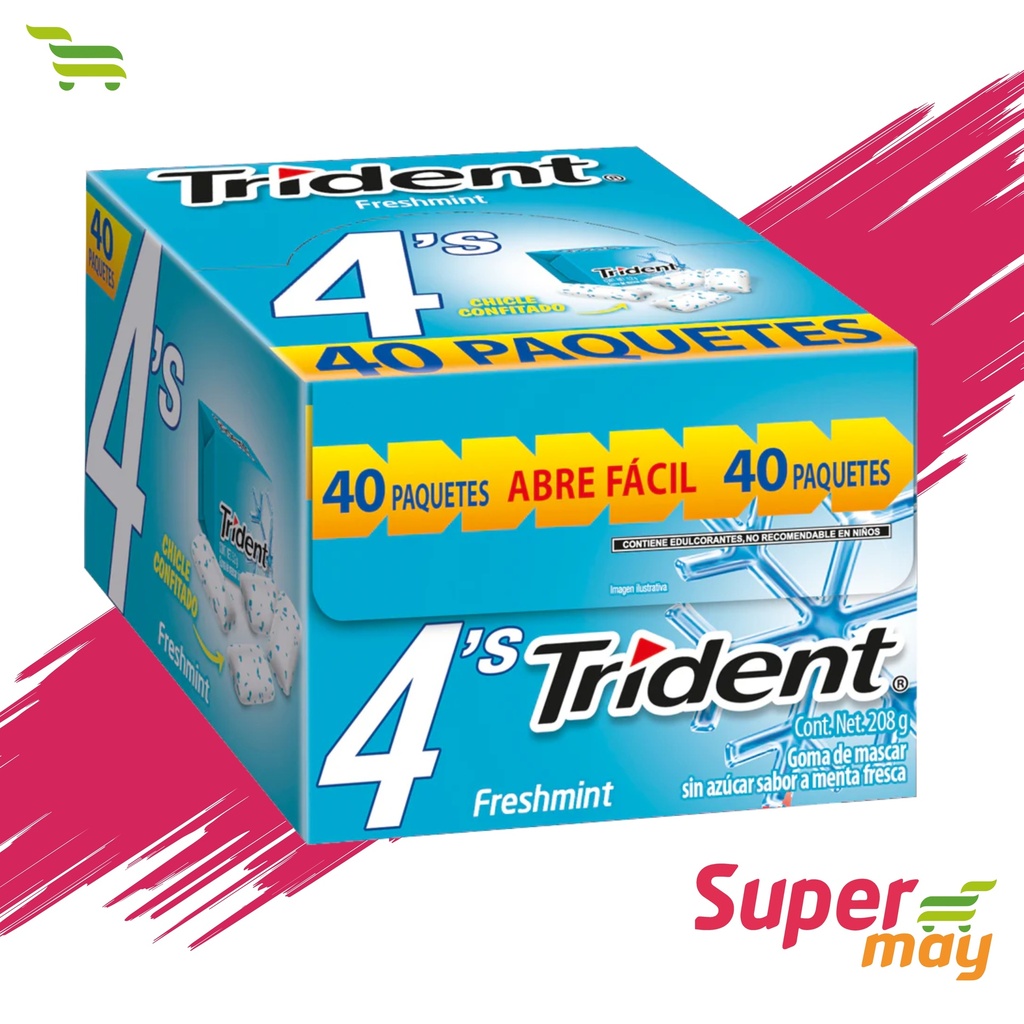 TRIDENT FRESHMINT CHICLE 40 UDS