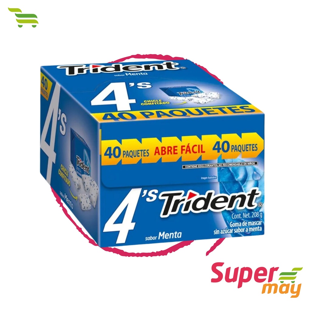 TRIDENT MENTA CHICLE 40 UDS
