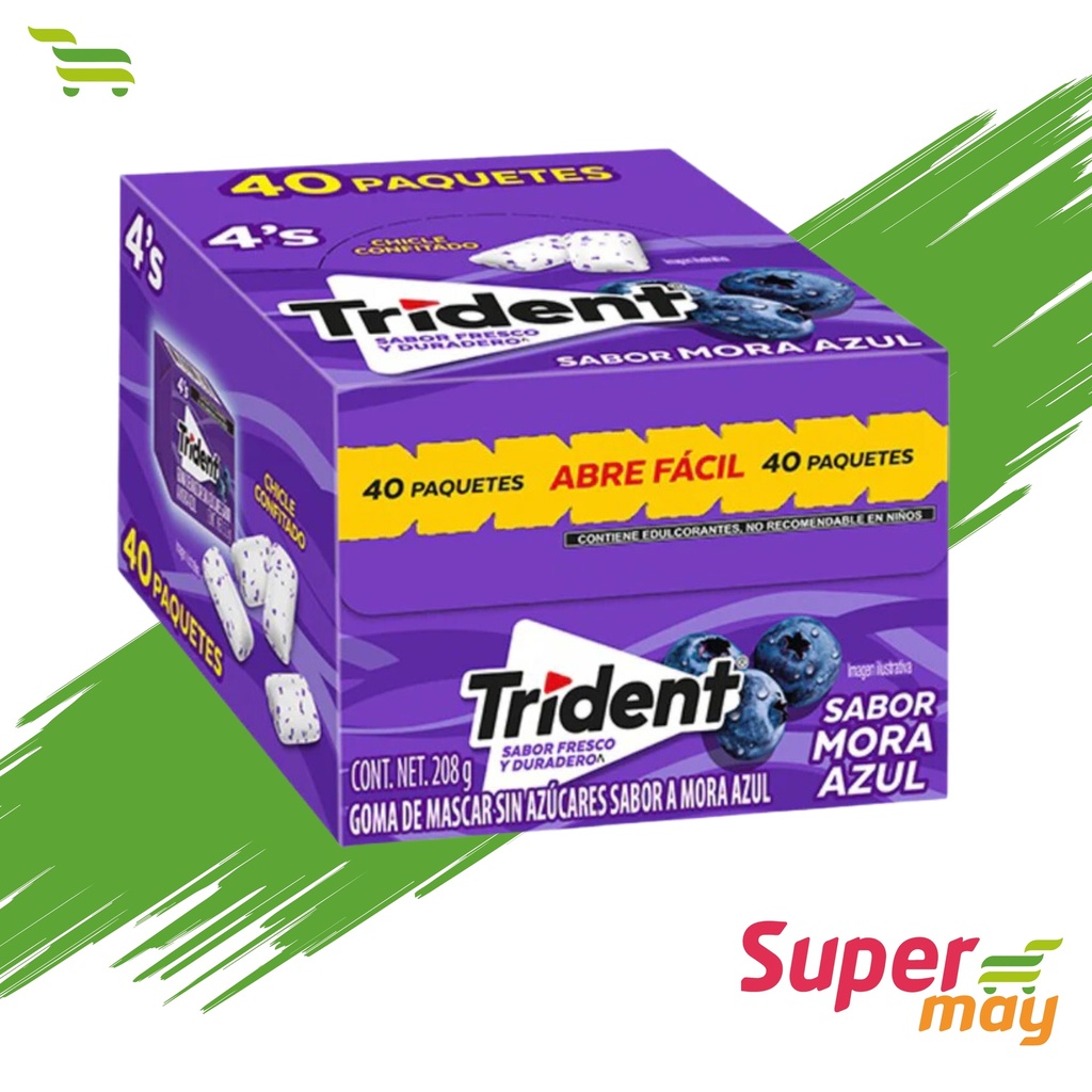 TRIDENT MORA CHICLE 40 UDS