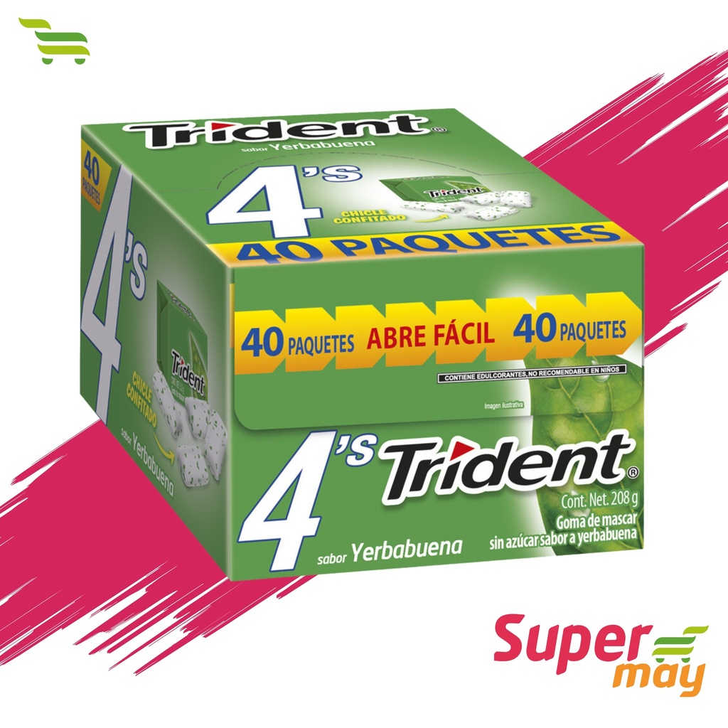 TRIDENT YERBA CHICLE 40 UDS