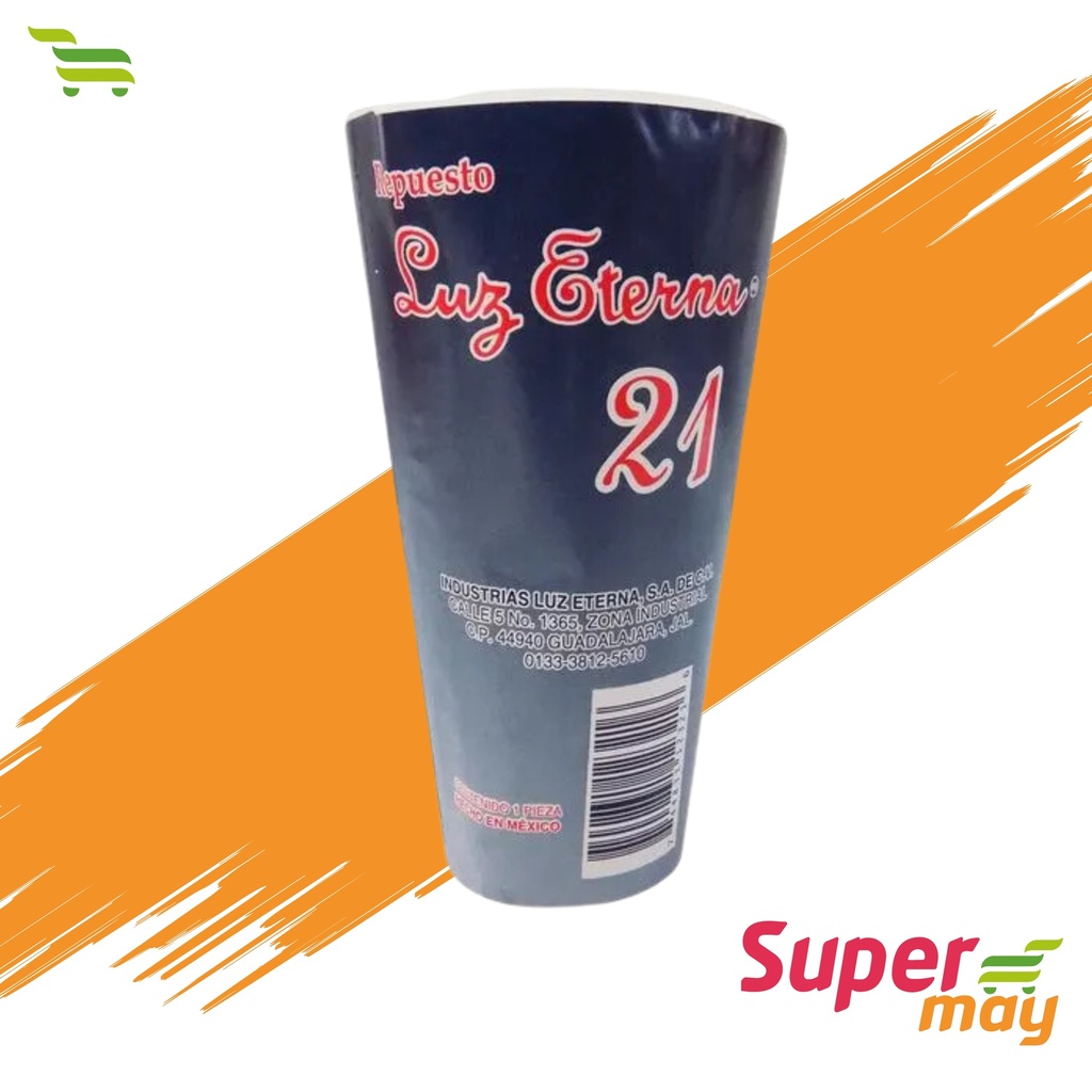 LUZ ETERNA #21 AZUL REPUESTO VELADORA 10 UDS
