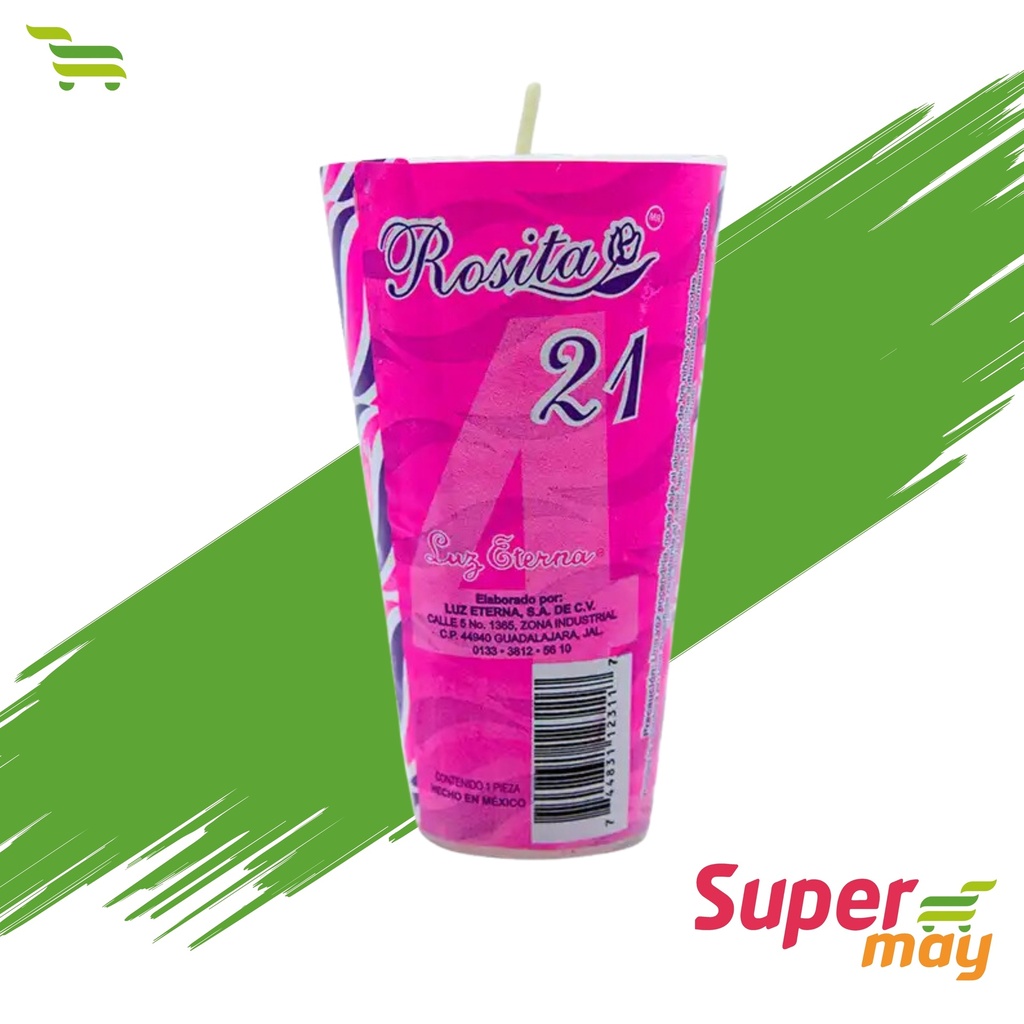 LUZ ETERNA #21 ROSITA REPUESTO VELADORA 10 UDS