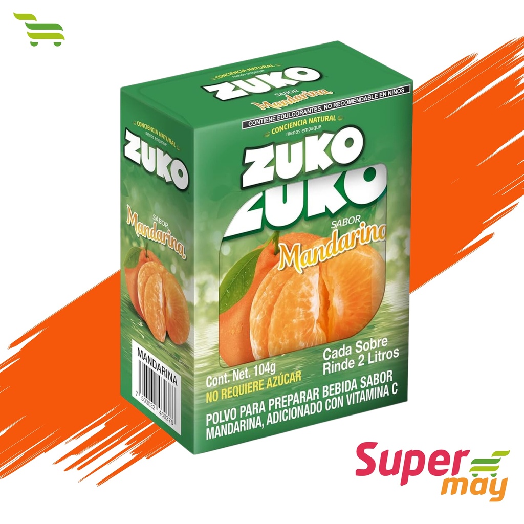 ZUKO MANDARINA BEBIDA EN POLVO 8 UDS