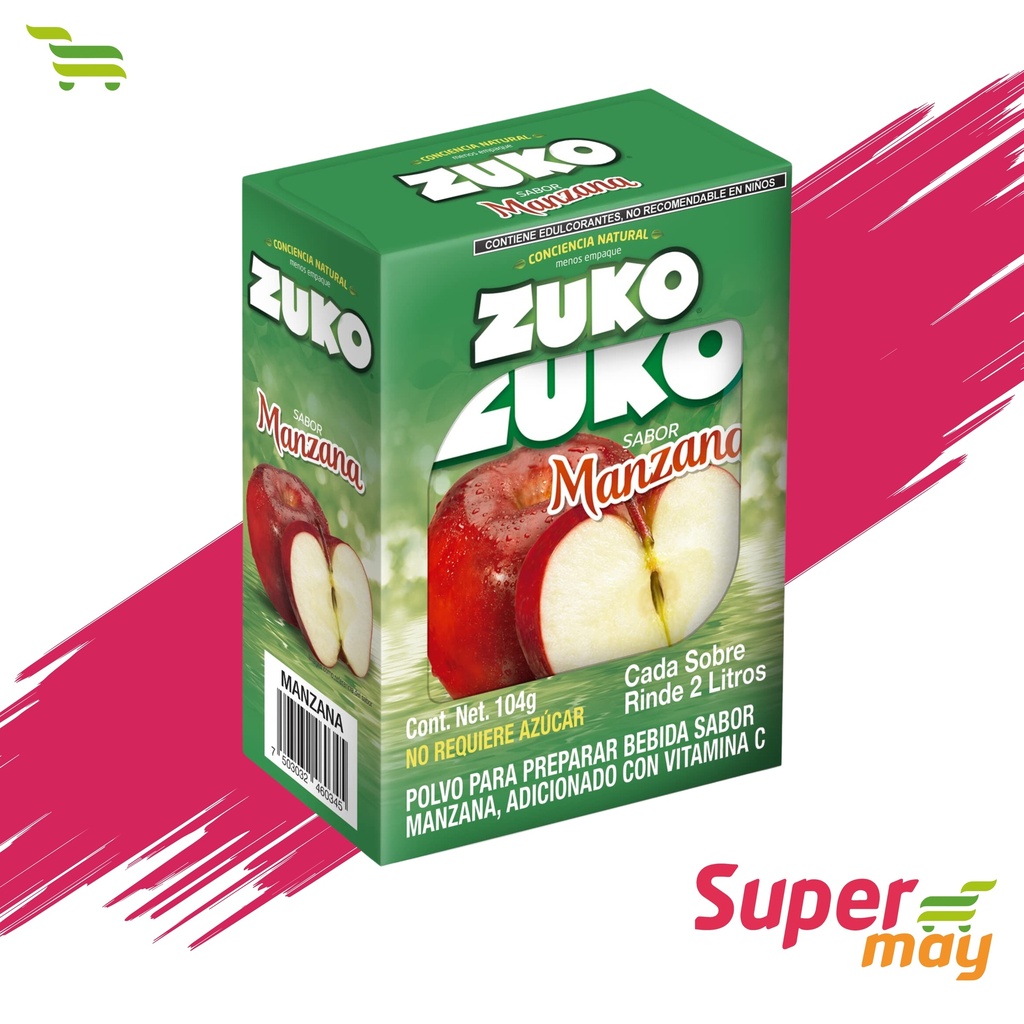 ZUKO MANZANA BEBIDA EN POLVO 8 UDS