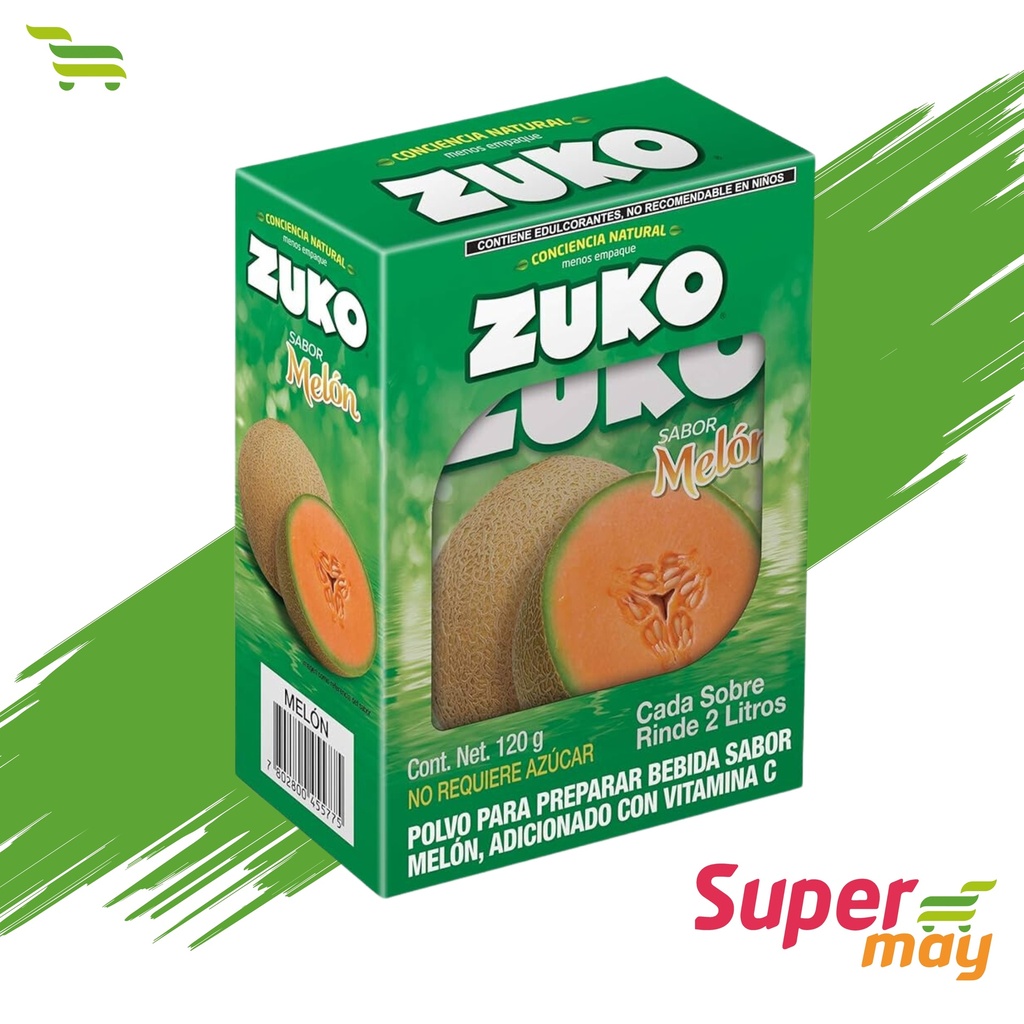 ZUKO MELON BEBIDA EN POLVO 8 UDS