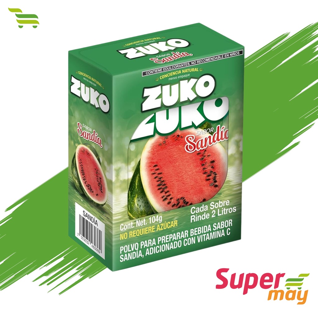 ZUKO SANDIA BEBIDA EN POLVO 8 UDS