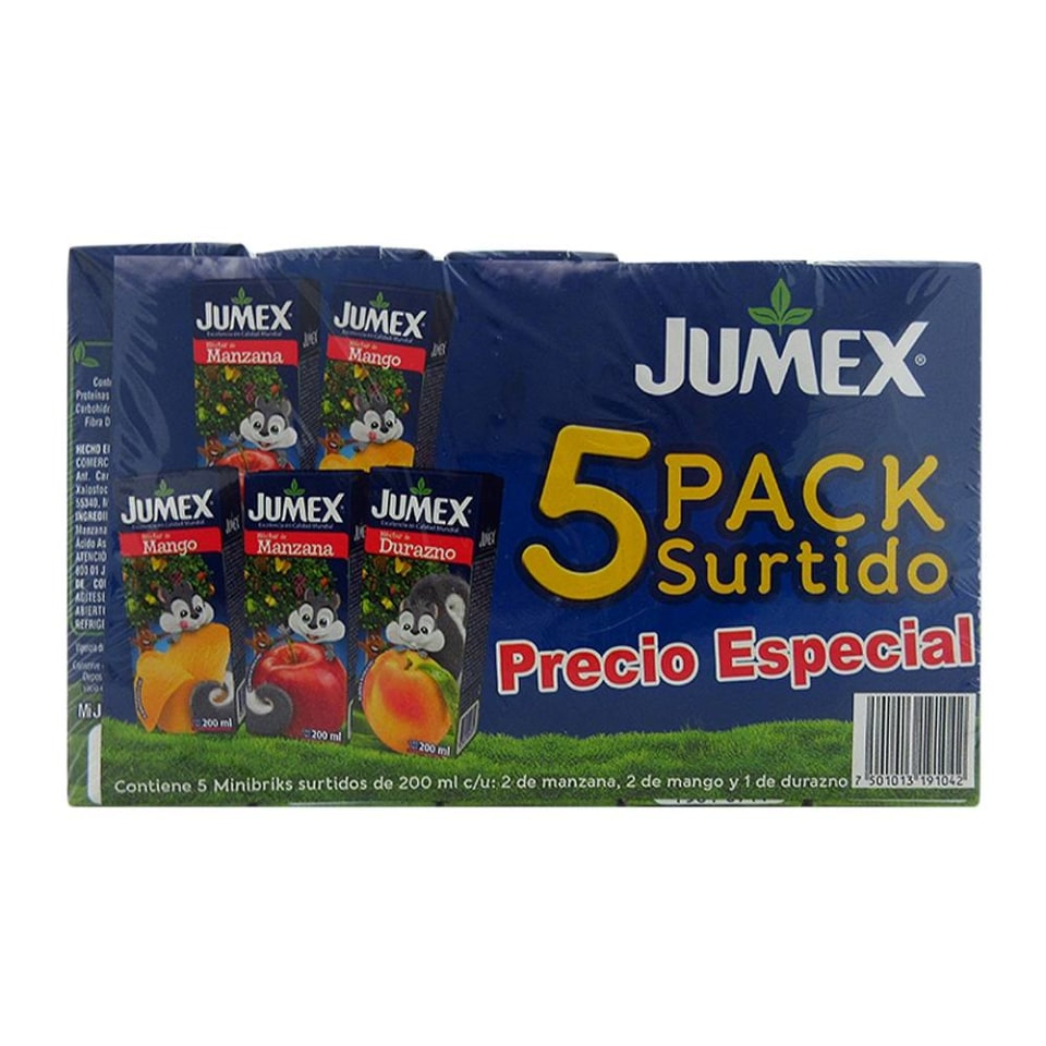 JUMEX MINI PACK SURTIDO JUGO 5 UDS 125 ML