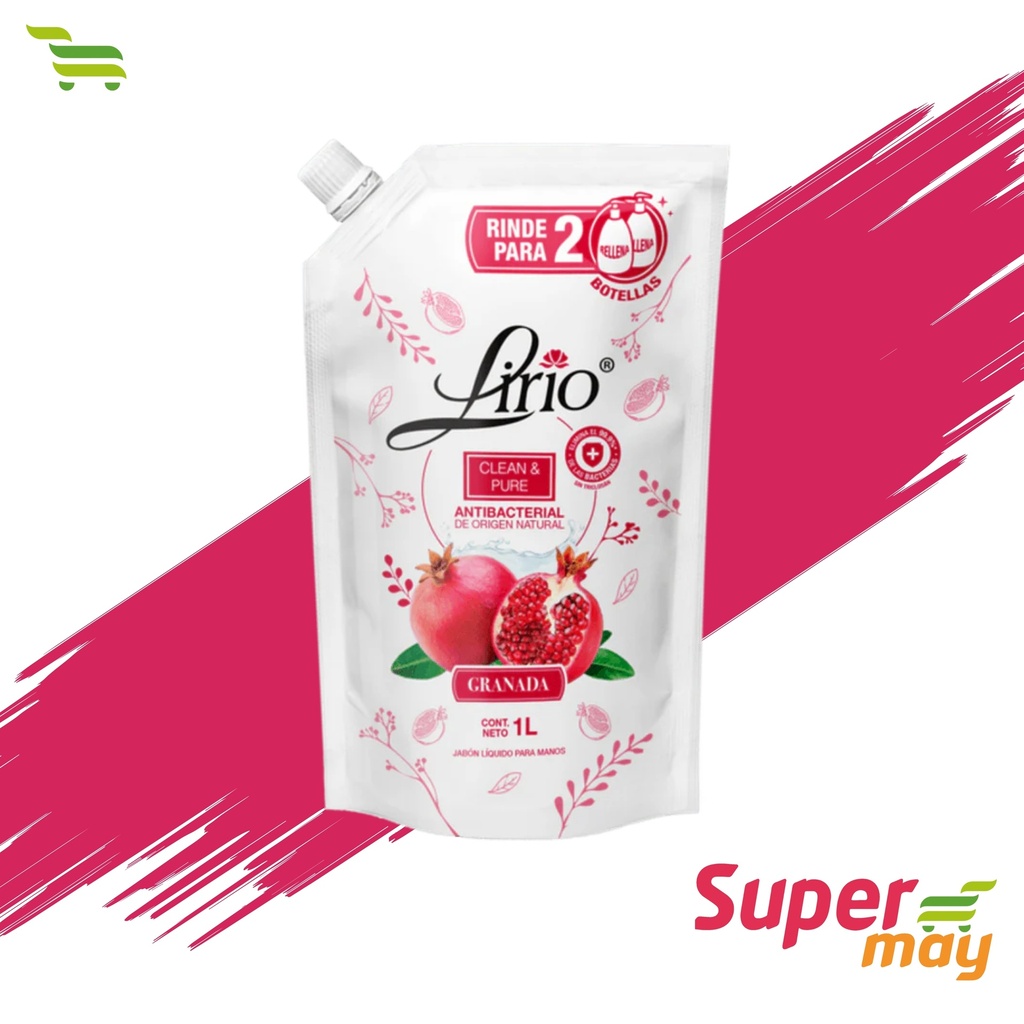 LIRIO GRANADA POUCH JABON LIQ 1L