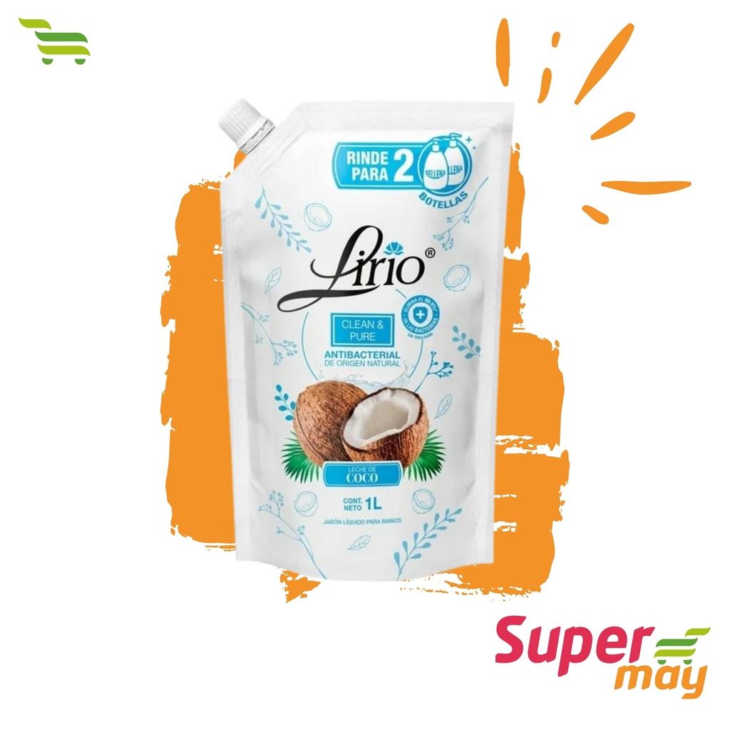 LIRIO COCO POUCH JABON LIQ 1L