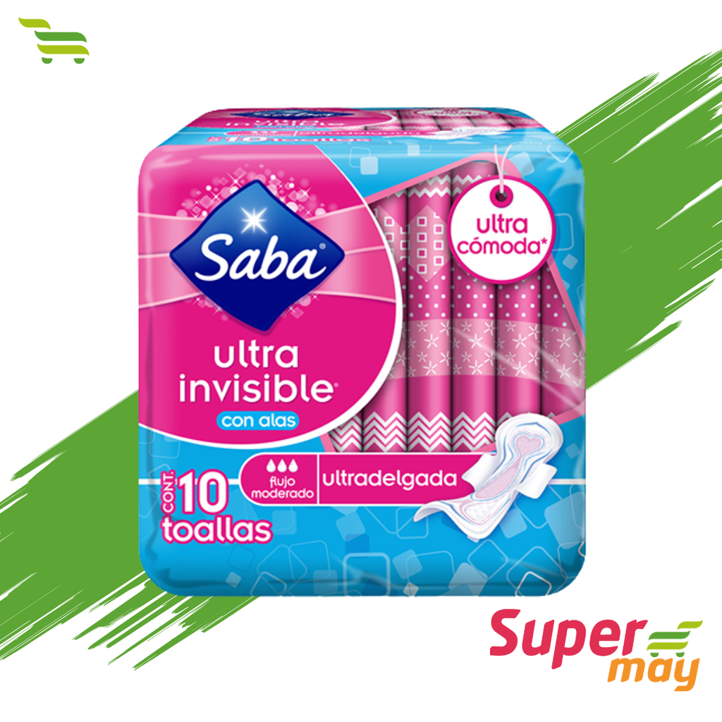 SABA B. DÍAS ULTRA INVISIBLE C/ALAS TOALLA 10 UDS