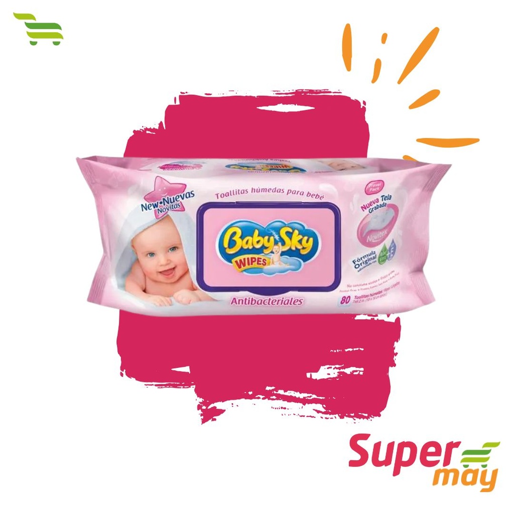 BABY SKY ROSA TOALLITA 80 UDS