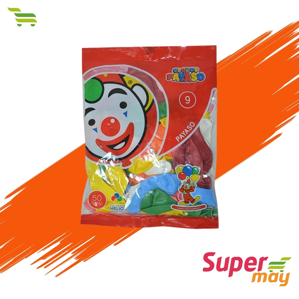 PAYASO GLOBO #9 SURT 50 UDS