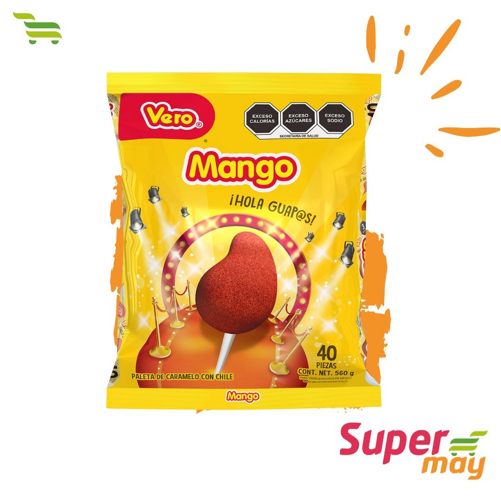 VERO MANGO C/CHILE PALETA 40 UDS