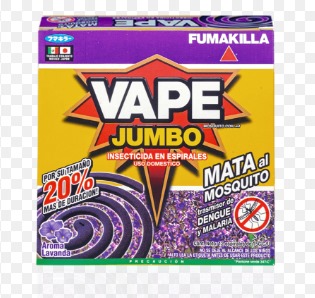 VAPE ESPIRAL JUMBO LAVANDA INSECTICIDA 12 UDS