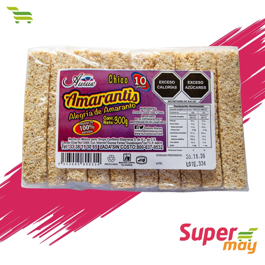 AMARANTIS ALEGRIAS CHICA AURUS 10 UDS