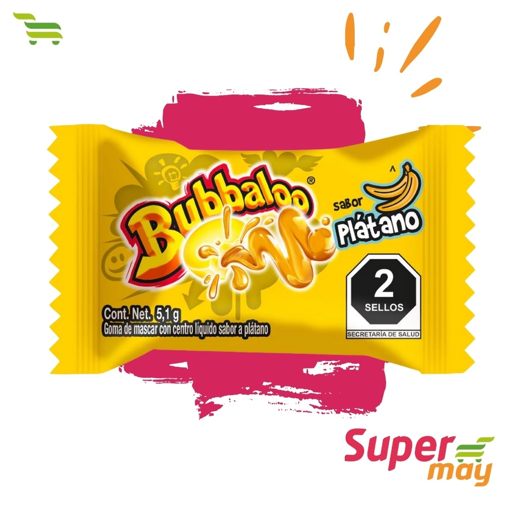 BUBBALOO PLATANO CHICLE EXH 50 UDS