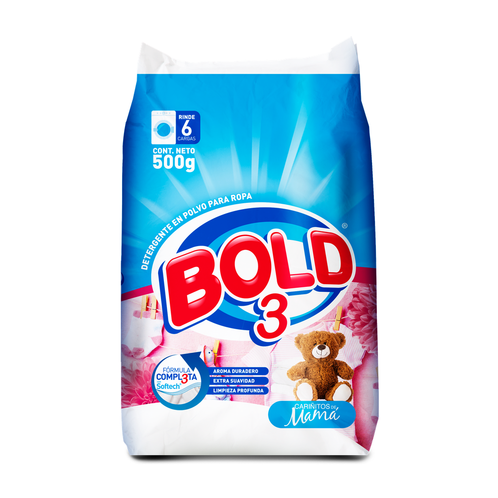 BOLD 3 CARIÑITOS DETERGENTE 500 GR