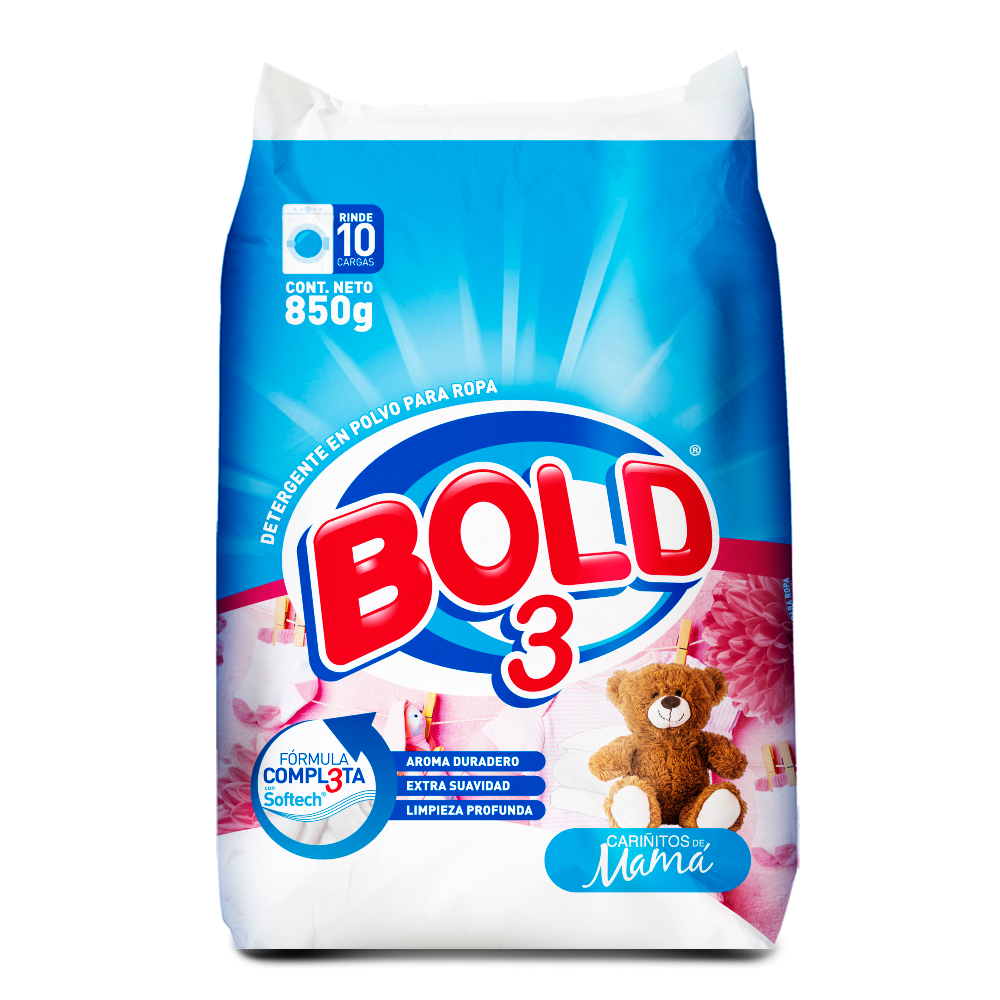 BOLD 3 CARIÑITOS DETERGENTE 850 GR