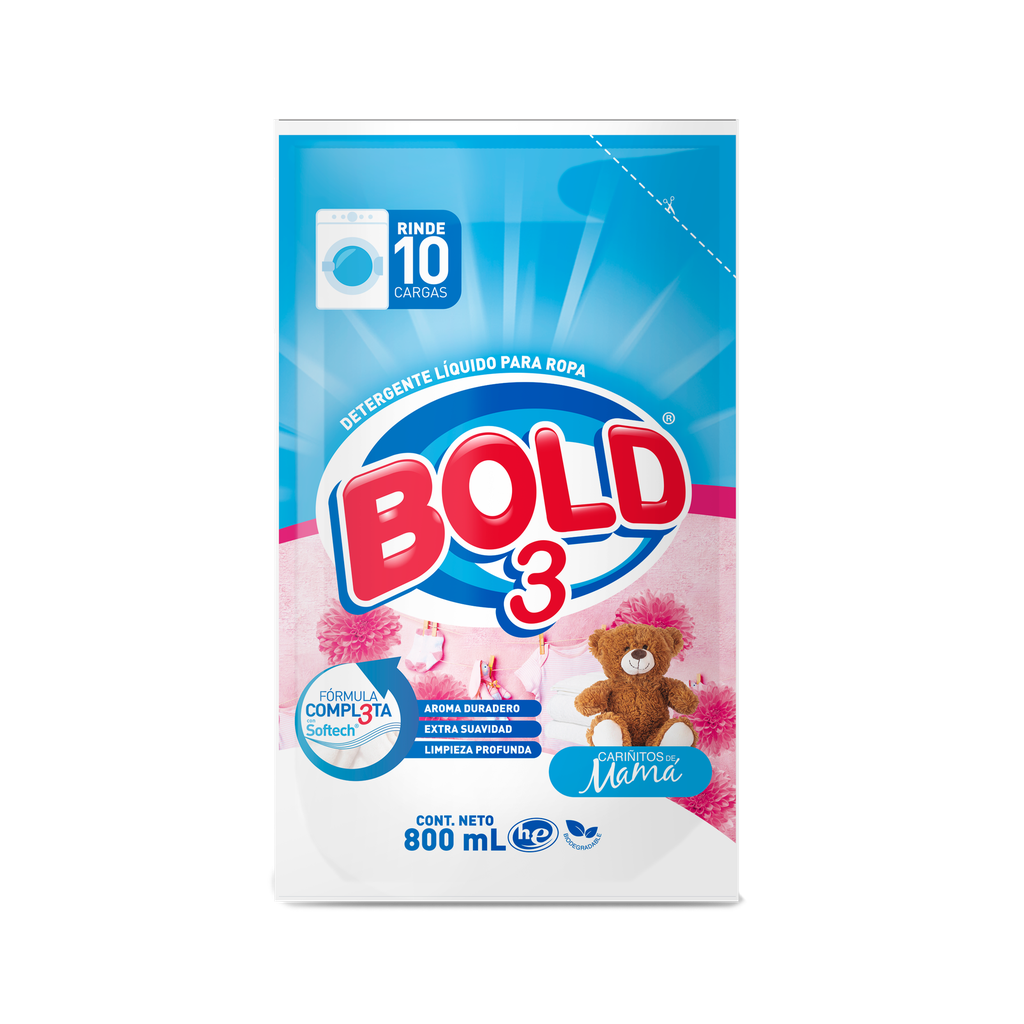 BOLD 3 CARIÑITOS DOYPACK  LIQUIDO 800 ML