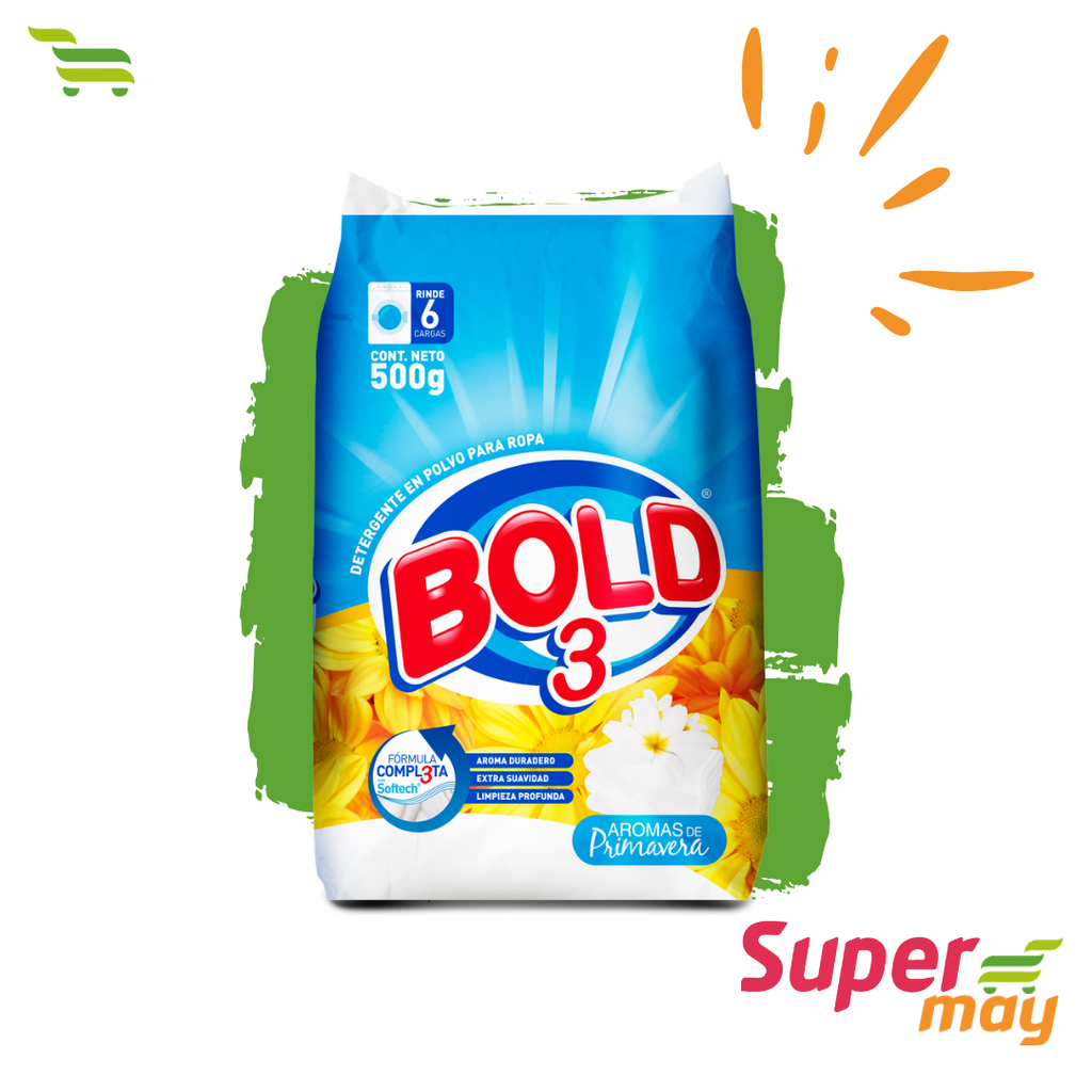 BOLD 3 FLORES DETERGENTE 500 GR