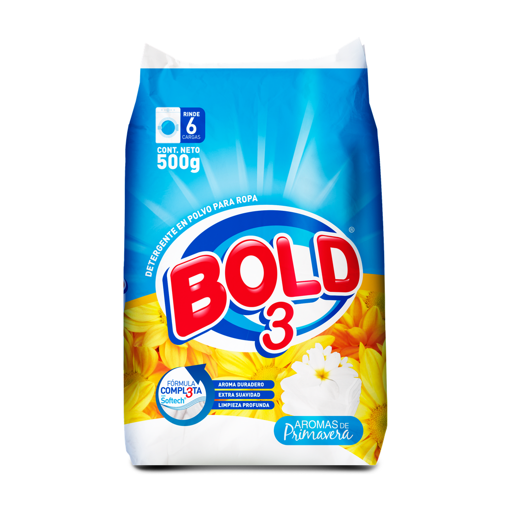 BOLD 3 FLORES DETERGENTE 500 GR