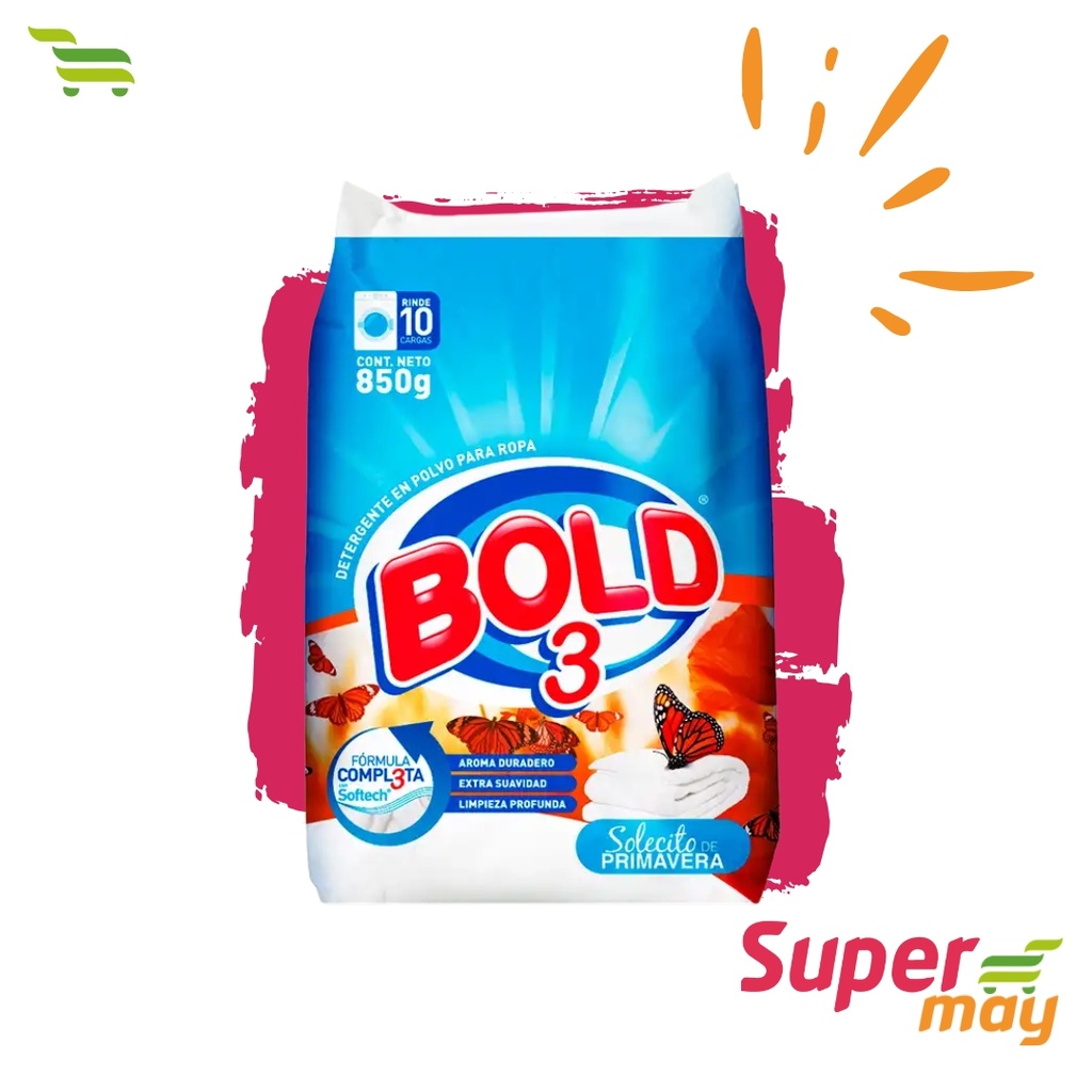 BOLD 3 COLORES DETERGENTE 850 GR