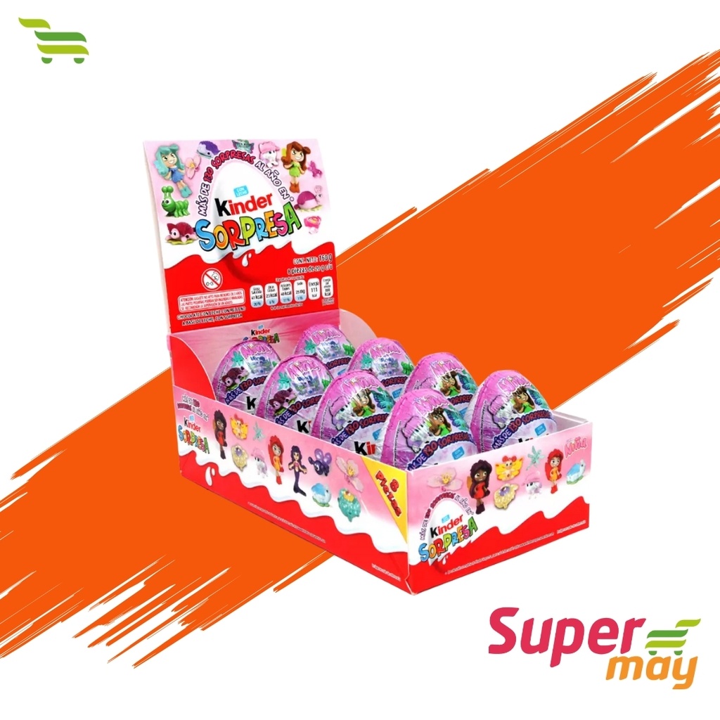 KINDER NIÑA HUEVO CHOCOLATE 8 UDS
