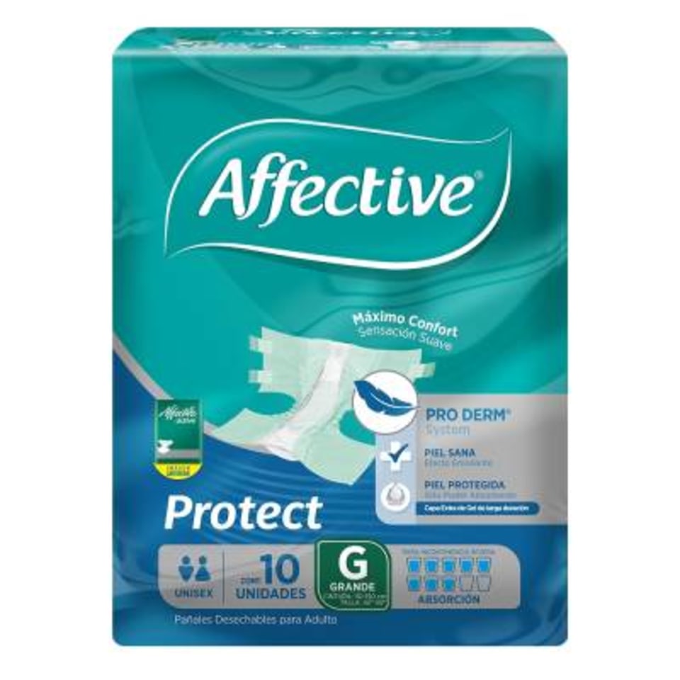 AFFECTIVE ACTIVE PAÑAL GDE 10 UDS