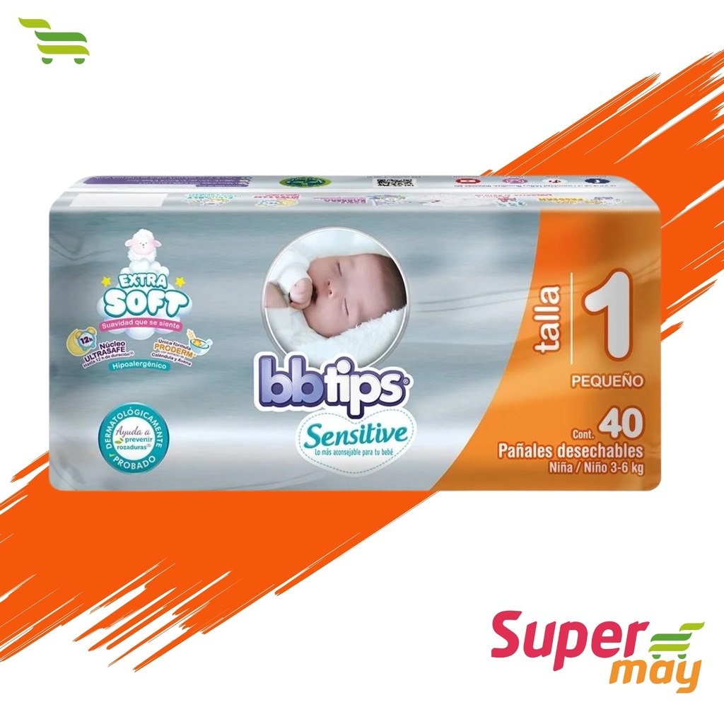 BB TIPS E1 RECIEN NACIDO PAÑAL 40 UDS