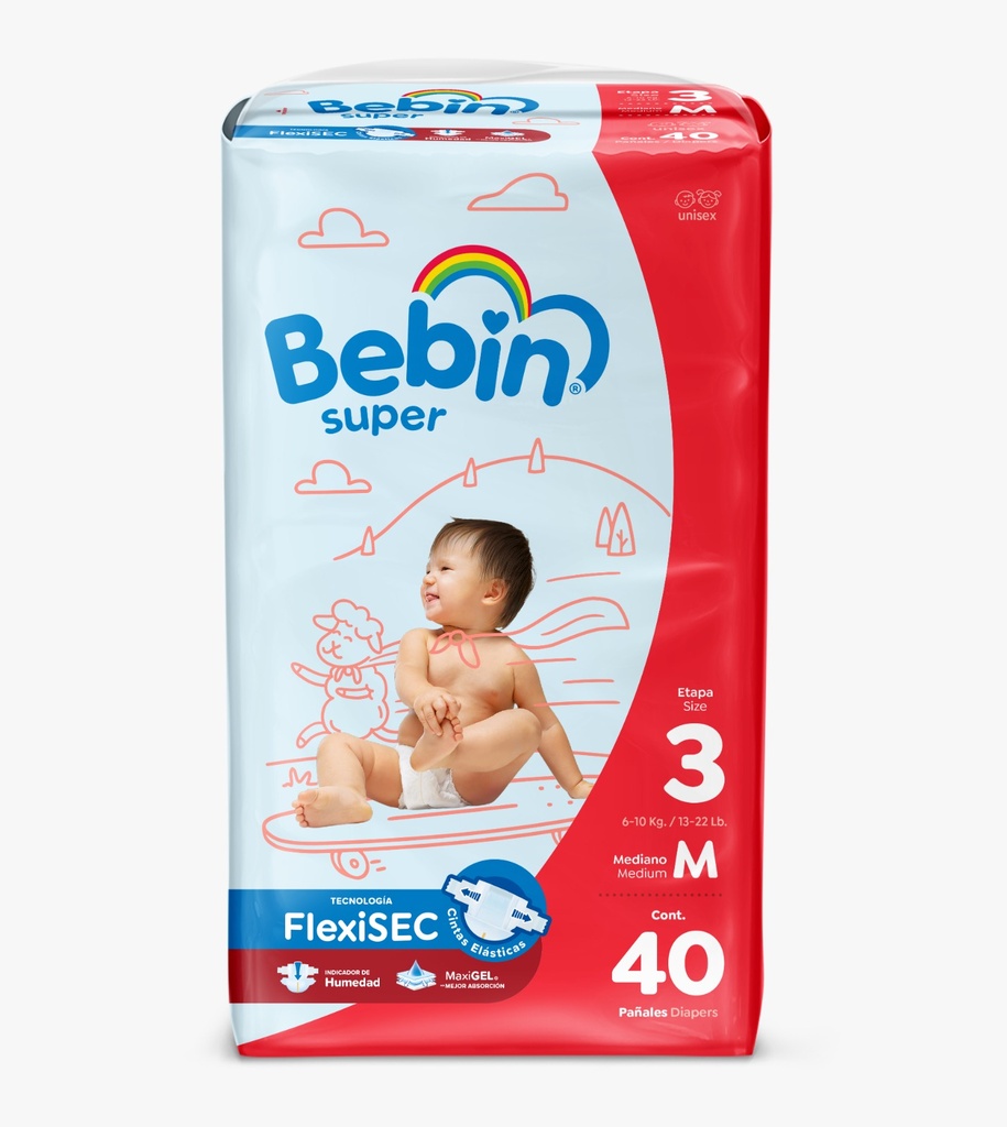 BEBIN PAÑAL MEDIANO 40 UDS