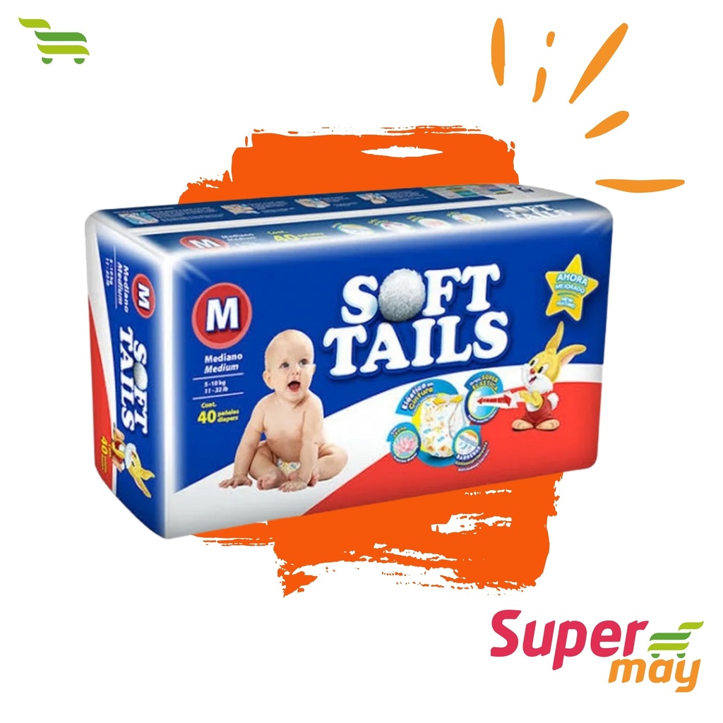 SOFT TAILS MEDIANO PAÑAL 40 UDS