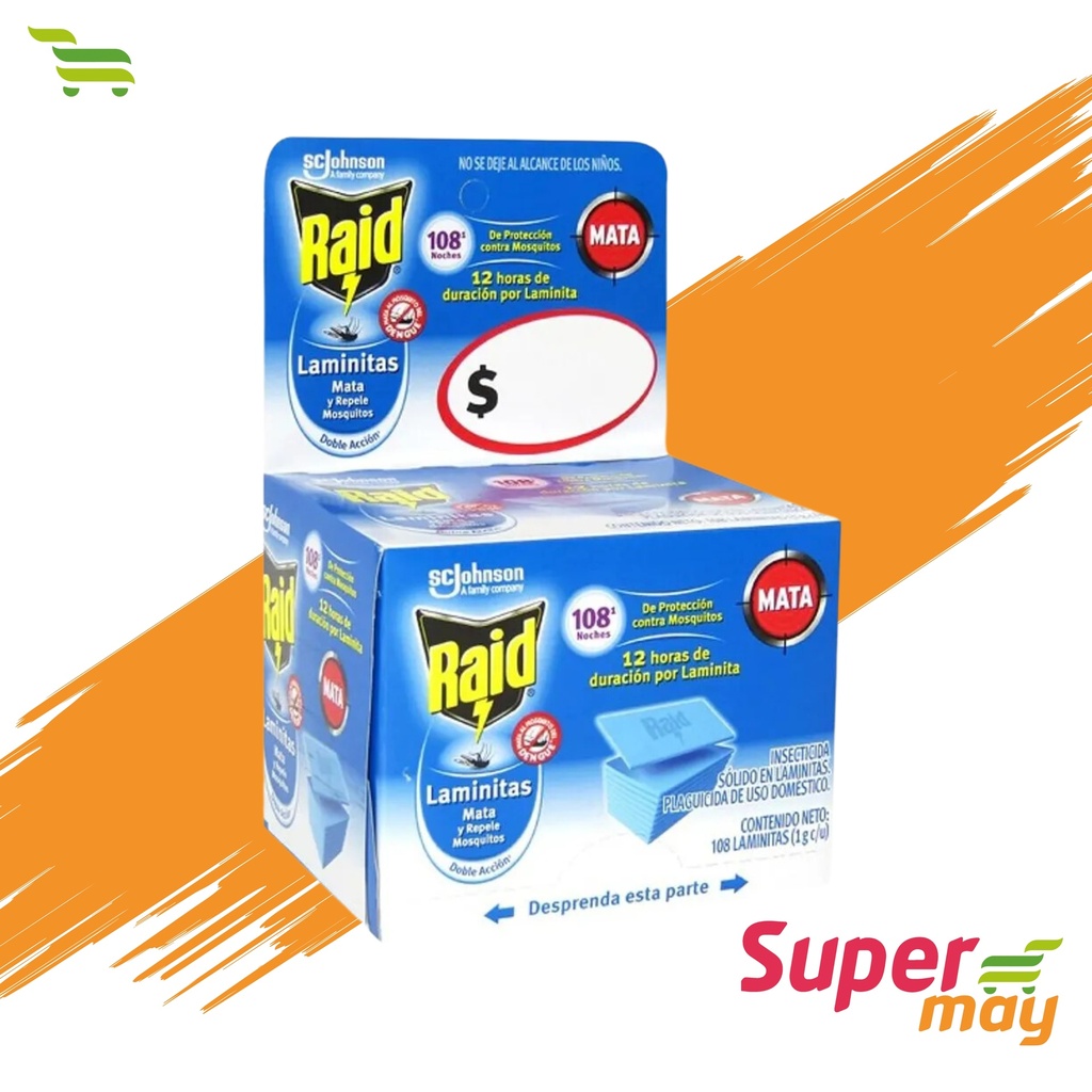 RAID LAMINITAS INSECTICIDA 108 UDS