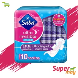 [706026] SABA NOCHE ULTRAINVISIBLE TOALLA 10 UDS