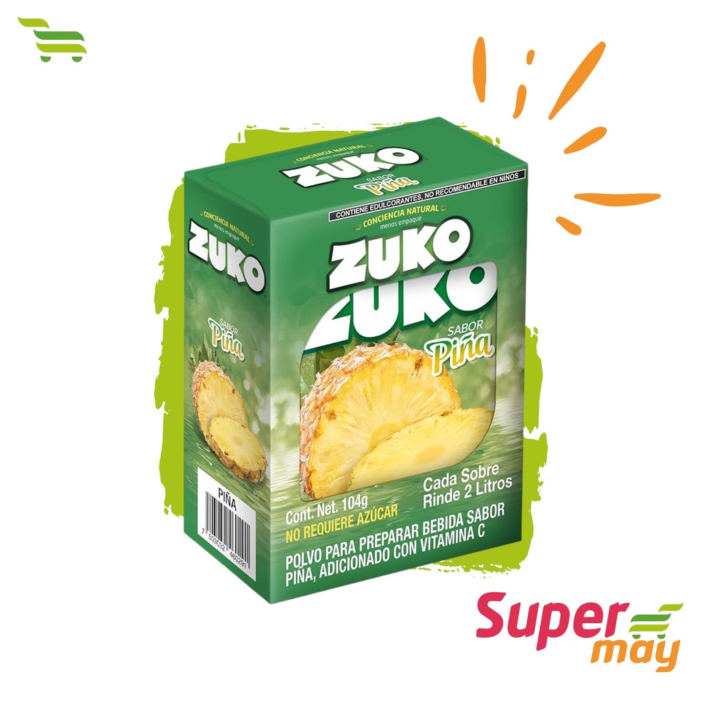 ZUKO PIÑA COLADA BEBIDA EN POLVO 8 UDS | Súper May